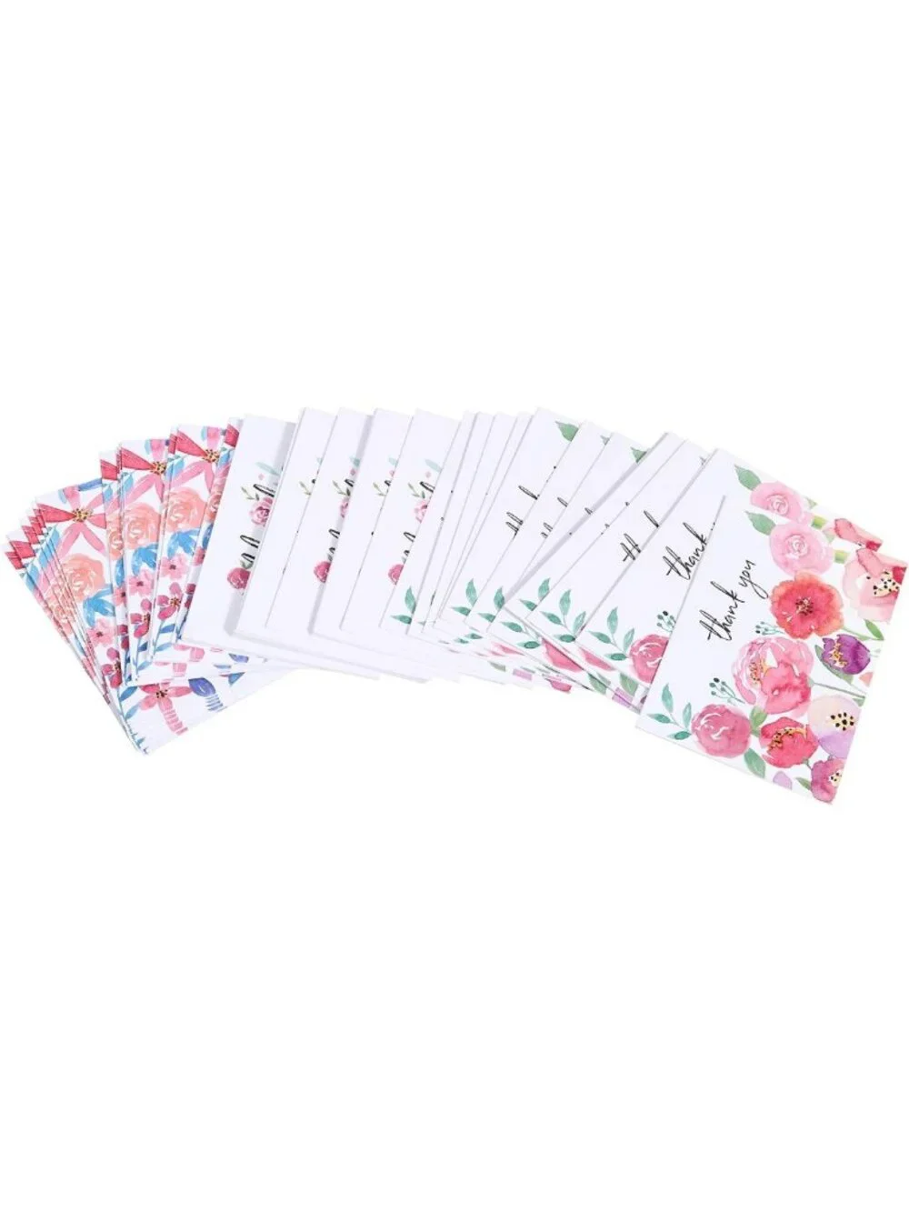 Floral Thank You Cards & Envelopes Set, Assorted Designs, 48 Count Pack
